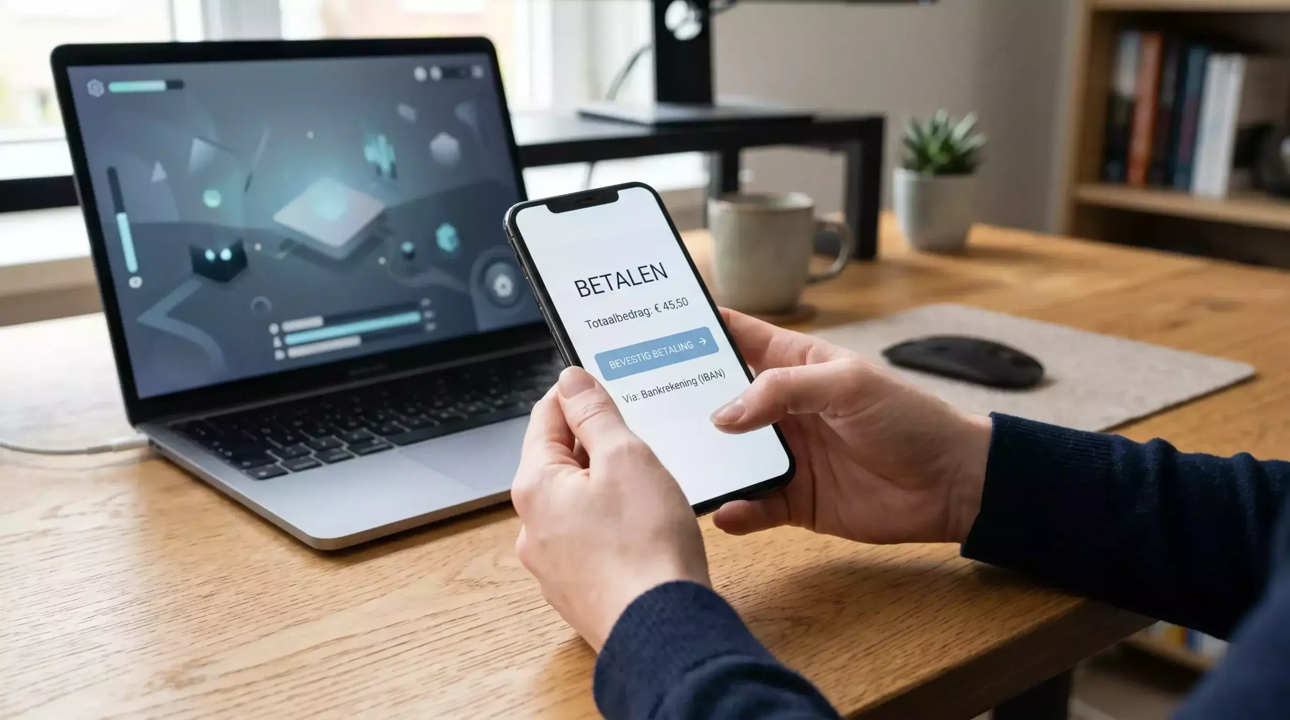 Mobiele storting via Klarna Pay Now app-to-app flow op een smartphone